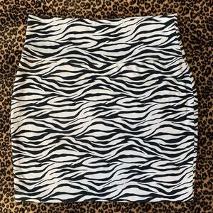 Zebra print mini skirt